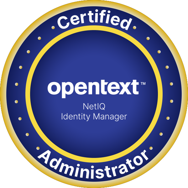 OpenText Certified Administrator - NetIQ Identity Manager logo