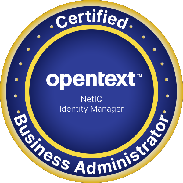 OpenText Certified Business Administrator - NetIQ Identity Manager logo